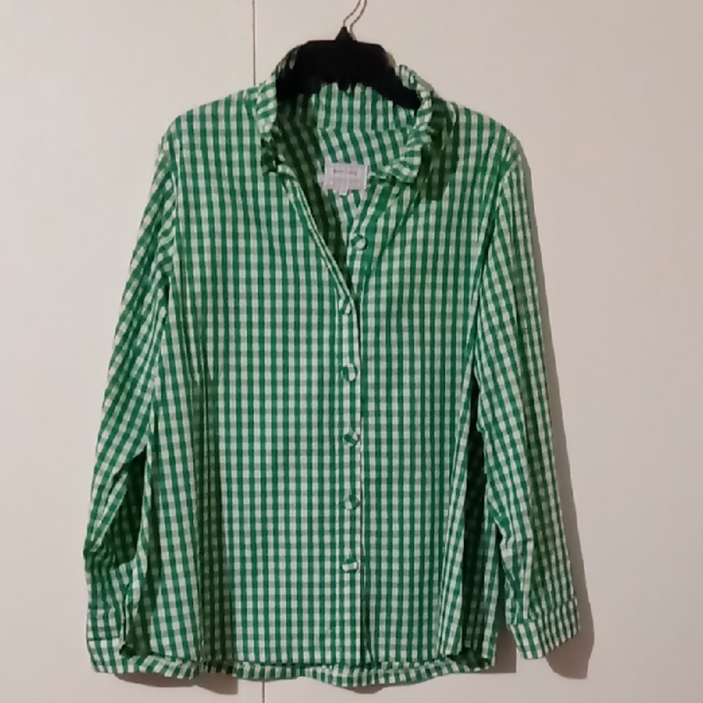 Green Gingham Blouse